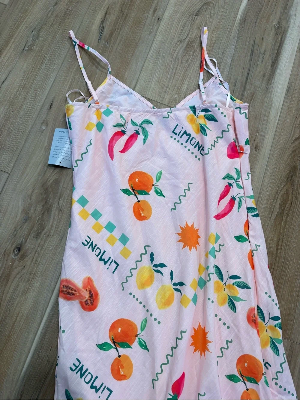 Petal & Pup Blush Pink Fruit-Print Dress *Flaw - Picture 5 of 5